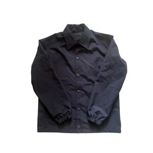 Uniqlo Navy Blue Snap Front Coaches Jacket Mesh Lined Windbreaker Size S